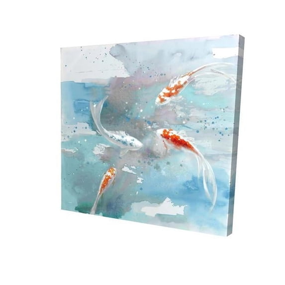 32 x 32 in. Koi Fish In Blue Water-Print on Canvas