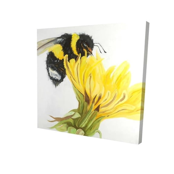 32 x 32 in. Little Bumblebee on A Dandelion-Print on Canvas