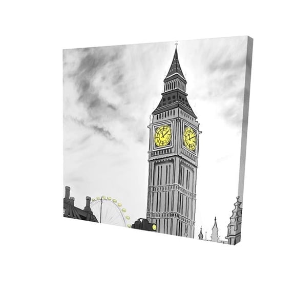 32 x 32 in. Outline of Big Ben In London-Print on Canvas