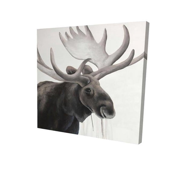 32 x 32 in. Rustic Moose-Print on Canvas