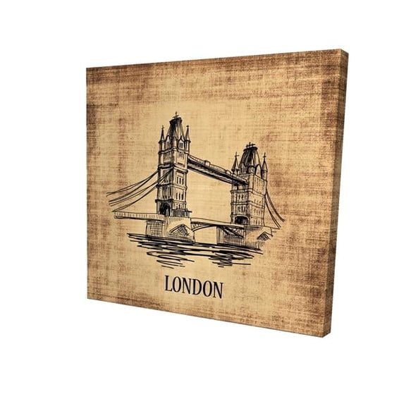 32 x 32 in. Tower Bridge Illustration-Print on Canvas