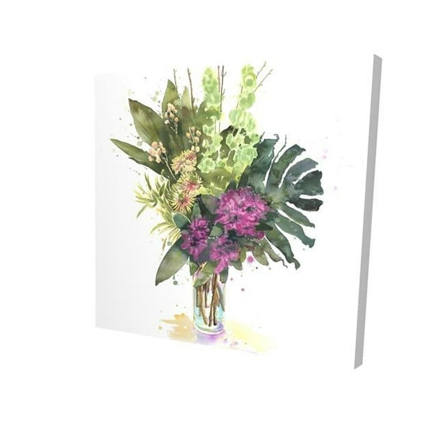 32 x 32 in. Tropical Flower Assemblage-Print on Canvas