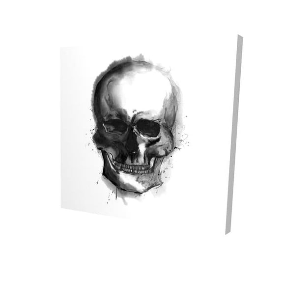 32 x 32 in. Watercolor Dark Skull-Print on Canvas