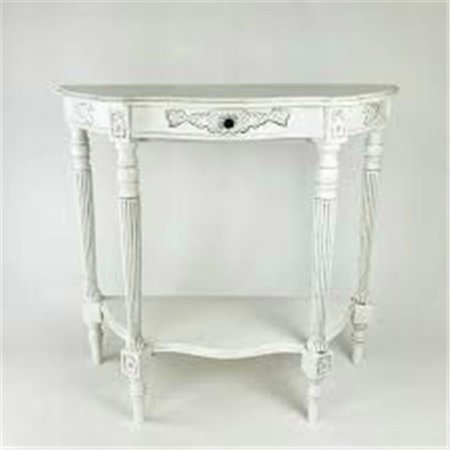 32 x 34 x 14 in. Demilune Console Table - White