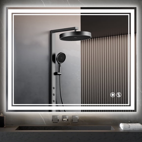32" x 40" Anti-Fog LED Bathroom Vanity Mirror with Dimmable Lights, Smart Touch Screen, Memory Function, Waterproof, Versatile Mounting, Easy Installation, Tempered Glass