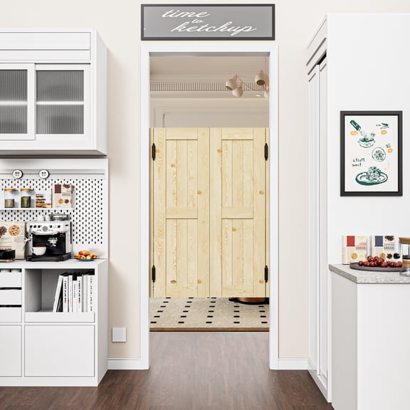 32" x 42" Solid Wood Café / Saloon Door Dual Partition Door Porch Entrance Door