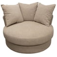 thumbnail image 1 of 32 x 44 x 44 in. Sand Linen Solid Color Swivel Barrel Chair, 1 of 1