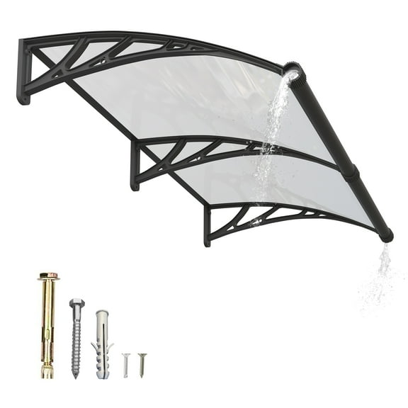 32"x 48" Window Awning Canopy Door Entrance Patio Cover Solid Sheet Awnings For Garden