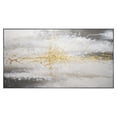 thumbnail image 1 of 32 x 59 Hand Painted Abstract Painting, Framed, Black, White With Gold Foil- Saltoro Sherpi, 1 of 2
