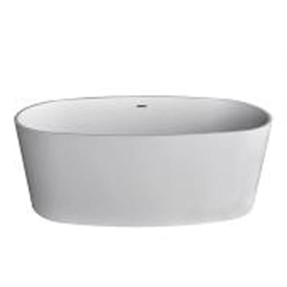32 x 62 in. Kurow Artificial Stone Freestanding Bathtub, Matte White