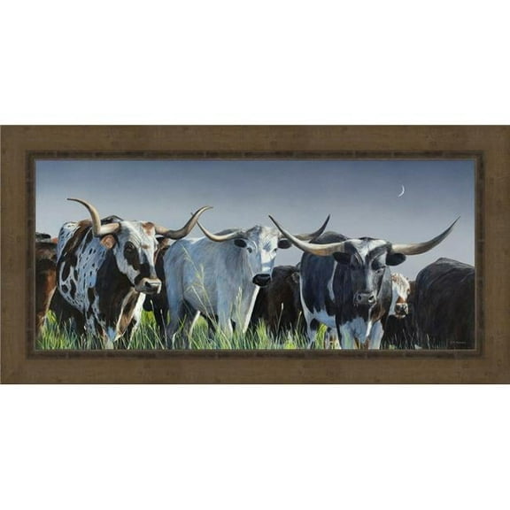 32 x 62 in. Three Amigos, Framed Textured Fine Art Print - Brown