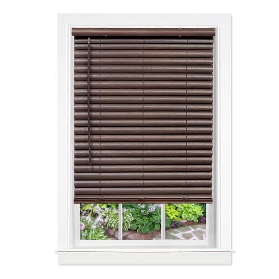 32 x 64 in. Cordless Light Filtering Horizontal Blind, Mahogany