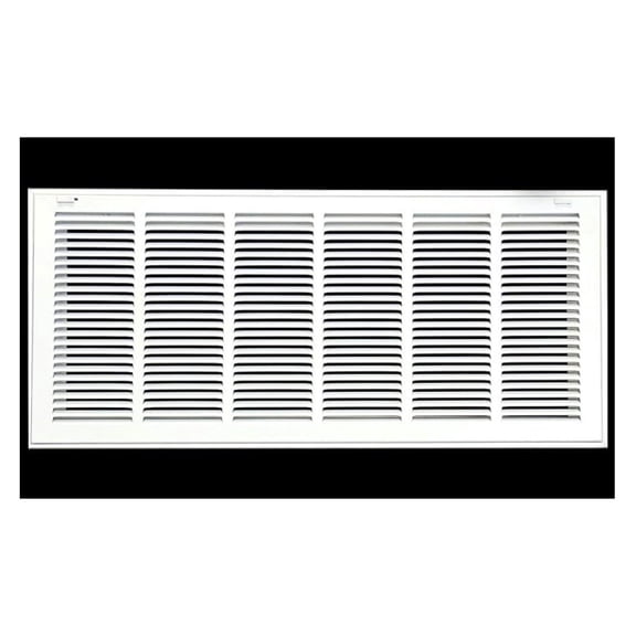 32 x 8 Duct Opening Steel Return Air Filter Grille, for 1-inch Filter, Removable Door, Flat Stamped HVAC Vent Cover Grille, Outer Dimensions 34.5 x 10.5