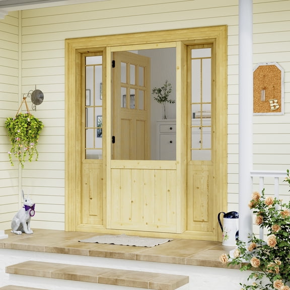 32" x 80" Height Solid Pine Screen Door/Easy Install Slab Door Only