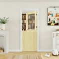 thumbnail image 1 of 32" x 80" Slab Only, 1-Lite Split Dutch Door Unfinished Solid Pine Wood Clear Glass Slab Doors Half Interior Door, 1 of 7
