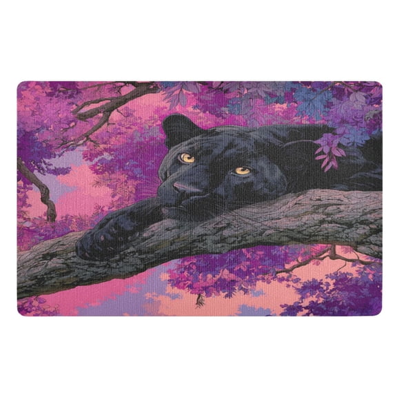 32"x20" Door Mat Mat Absorbent & Non-Slip Entryway Rug Washable Floor Mat Black Panther Pattern