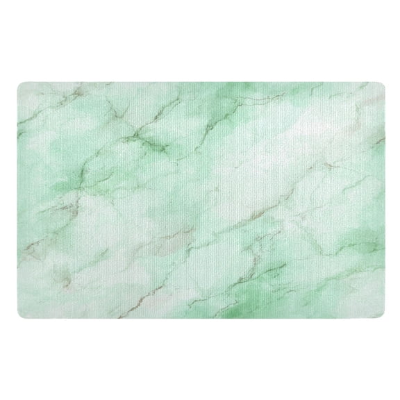 32"x20" Door Mat Mat Absorbent & Non-Slip Entryway Rug Washable Floor Mat Light Green Marble Texture Pattern