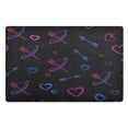 thumbnail image 1 of 32"x20" Door Mat Mat Absorbent & Non-Slip Entryway Rug Washable Floor Mat Neon Hearts and Arrow, 1 of 8