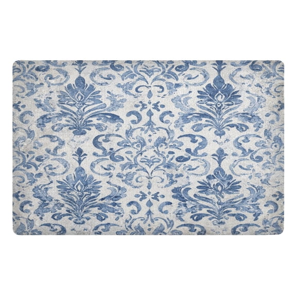 32"x20" Door Mat Mat Absorbent & Non-Slip Entryway Rug Washable Floor Mat Vintage Watercolor Floral Pattern