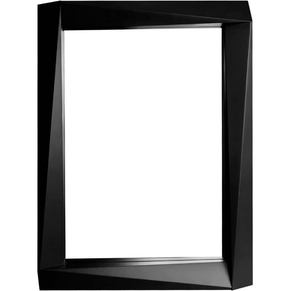 32"x24" Farmhouse Wood Framed Wall Mirror Antique Bathroom Mirrors for Wall (Black)
