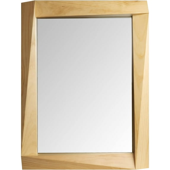 32"x24" Farmhouse Wood Framed Wall Mirror Antique Bathroom Mirrors for Wall (Natural)