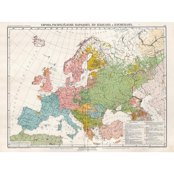 32"x24" Heavyweight Photo Paper Quality Poster Balkan map 1910 Adolf Mar"x