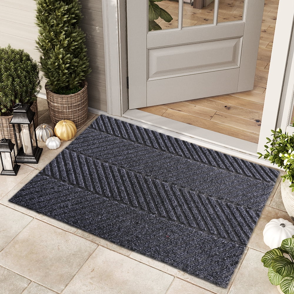 32"x48" Heavy Duty Commercial Doormat - Indoor/Outdoor Entrance Mat with Non-Slip Backing & Low Profile, for Home, Office & Industrial Entrance, Gray