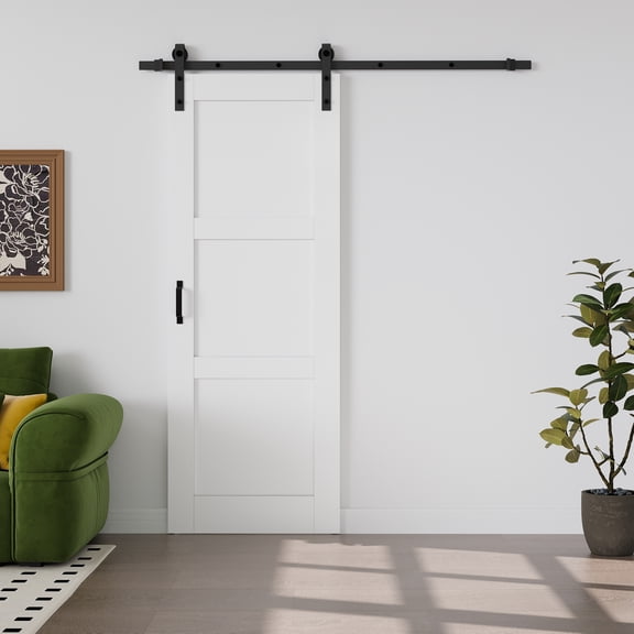 32''x96'' Pre-assembled Door Panel,Solid Manufactured Wood Sliding Barn Door with Hardware Kit