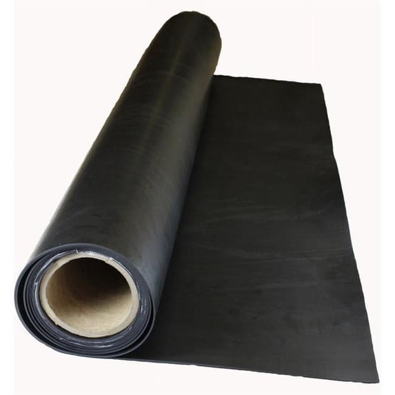 320-1-8W 8 in. x 1 ft. Butyl Black Rubber Strip - 60A Plain Backing - 0.125 in. Thickness