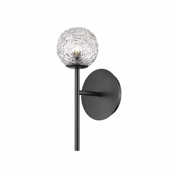 320-1W-BK-G320-5CL-BK Innovations Lighting Barrington - 1 Light Wall Sconce-12.75 Inch Tall and 4.25 Inch Wide-Matte Black Finish