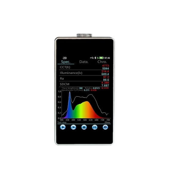 320/330 Spectrometer - 380-780nm Wavelength Range, High-Precision Illuminance Measurement & Spectral Analysis - BLACK_HP320