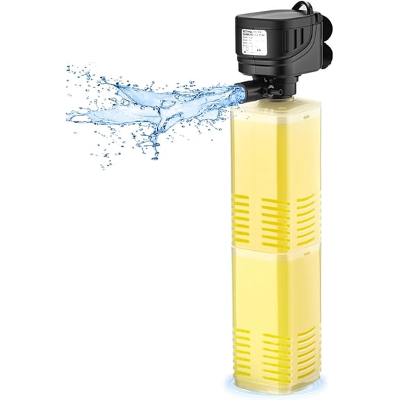 320 GPH Aquarium Filter lnternal Submersible Pump for 40 to 100 Gal Tanks ,Wave maker 4 in 1 ,Biochemical Filtration  Pump/Pond Clear