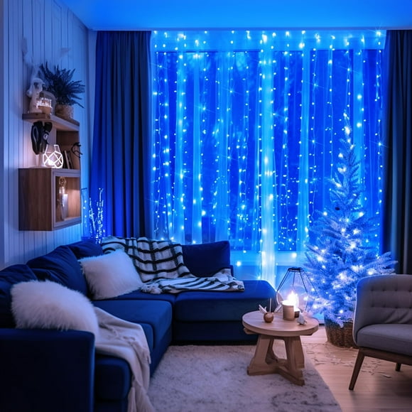 320 LEDs Curtain Lights, Fairy String Lights, Blue