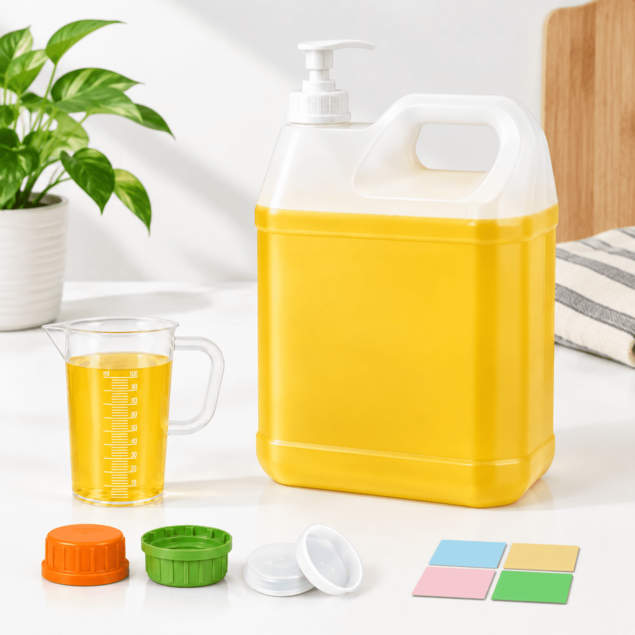 320 Ounces Plastic Liquid Storage Jug with Pump and 100 mL Measuring ...