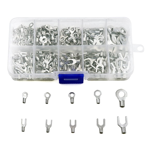320 PCS Non-Insulated Terminal & Fork Connector Wire Lugs Battery Cable Terminals Crimp Electric Wire Terminals