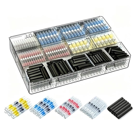 320 PCS Waterproof Solder Seal Wire Connectors, Heat Shrink Solder Terminal Sleeves for Cable Splicing