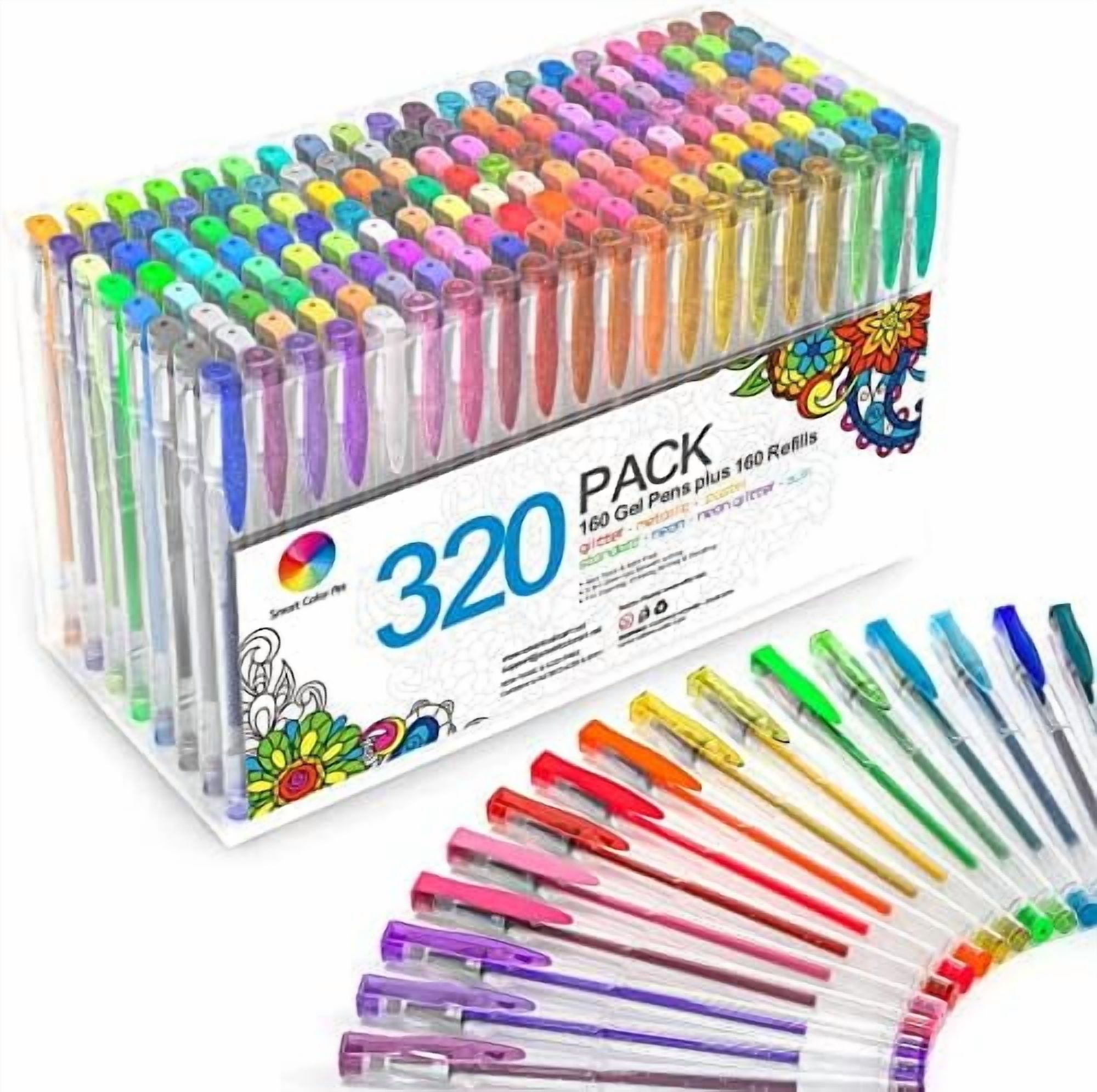 320 Pack Gel Pens Set, Quivanta 160 Colors Gel Pen with 160 Refills for Adult Coloring Books Drawing Painting Writing