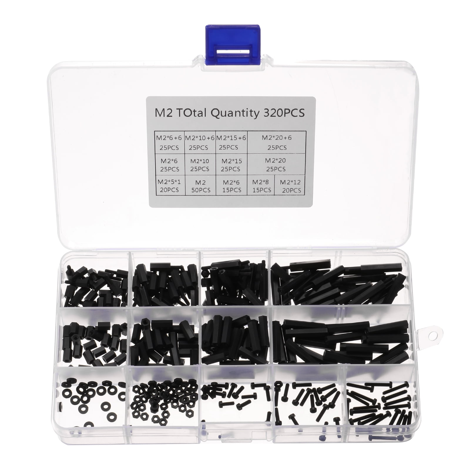 320 Pack M2 Male Female Nylon Hex Spacer Standoffs Screws Nuts