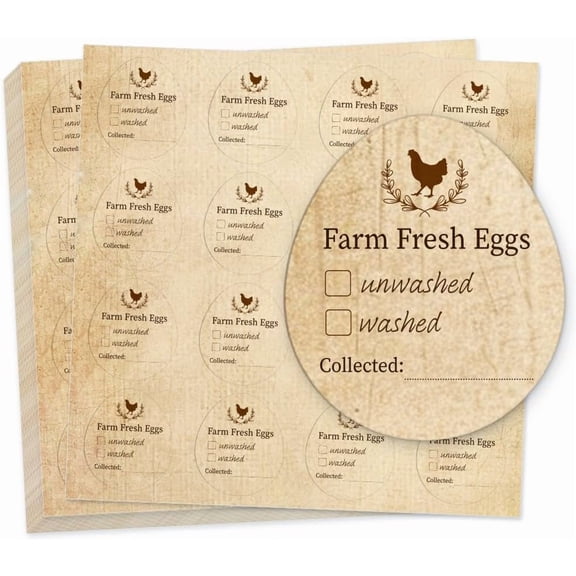 320 Pcs Egg Carton Labels Washed or Unwashed Egg Sticker Collected Date Writable Irregular PET Adhesive Egg Packaging Sticker