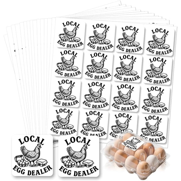 320 Pcs Farm Fresh Egg Carton Labels 2 Inch Local Egg Dealer Egg Stickers Egg Laid On Stickers PET Adhesive Egg Packaging Sticker for DIY Box Container Carton Farm Supplies
