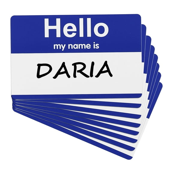 320 Pcs Peel and Stick Badges, 9.65 x 7.28 Inches Identification Stick Badge Name Tags Stickers Easy-to-tear Strong Adhesion for Desk Bag Meetings Conferences Parties, Blue