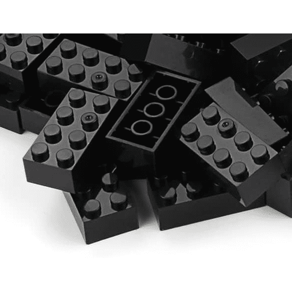 320 Pieces 2x4 Black Bricks Classic Building Creative Play Blocks Set Parts Toy Accessories Compatible with 3001 Major Brick Brands (Black)