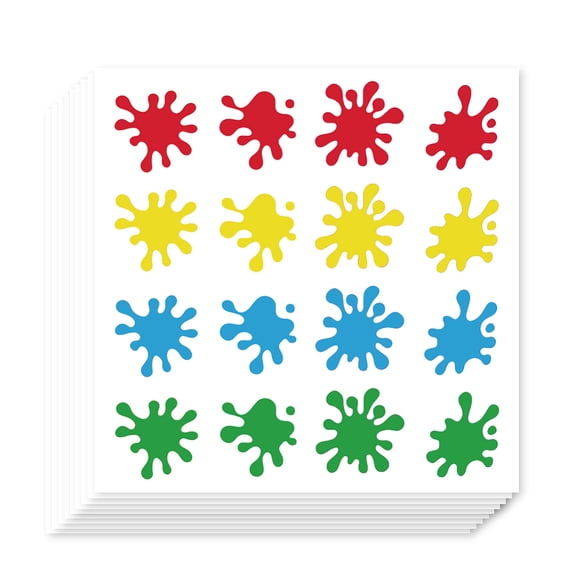 320 Pieces Self-Adhesive Colorful Splash Ink Drops Labels Stickers 0.76 Inch Watercolor Traces Stickers DIY