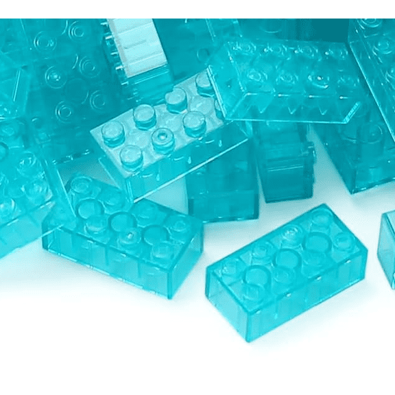 320 Pieces Transparent Light Blue 2x4 Bricks Parts Building kit Creative Play Set Blocks Basic Toy Accessories Compatible with 3001 Major Brands