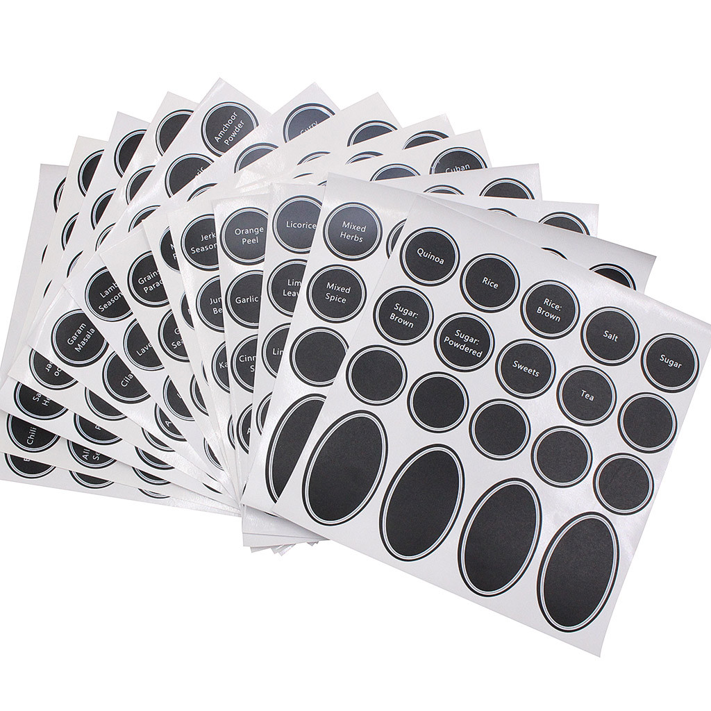 320+ Printed Spice Jar And Pantry Label Set Chalkboard Round Stickers