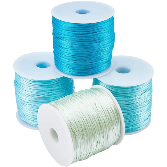 Blue Line String 320 Yards Blue Nylon String 1mm Rattail Satin Cord Sea Blue Bracelet ...