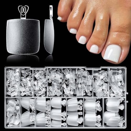 320 count  Toenails Tip Soft Gel   Tips Clear Press  Toenails Short Square   for , 16 Sizes  False Toenail Clear   Tips for Gel/ Toenail Extension