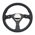 thumbnail image 1 of 320 mm Reinforced Steering Wheel, Black Leather with Dual Buttons, 1 of 1
