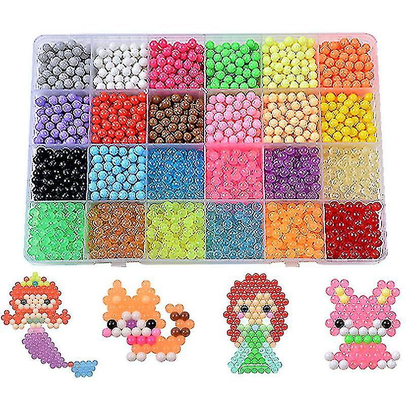 3200 Aquabeads 24 Separate Color Packing Crystal Beads Kids Diy Set