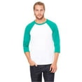 thumbnail image 1 of 3200 Unisex 3 By 4 Sleeve Baseball Tee - White & Kelly, Medium, 1 of 1
